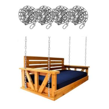 Imagem de Pacote com 4, kit de corrente de aço inoxidável 304 de 9,8 pés para balanços de cama, correntes de balanço de varanda de sofá-cama resistente, serve para teto de até 2,5 m