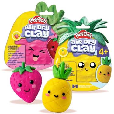 Imagem de Play-Doh Scented Air Dry Clay, 2-Pack Summer Bundle, 1 Pink Strawberry, 1 Yellow Pineapple, Arts and Crafts, Craft Supplies, Modeling Clay for Kids, Toddler Party Favors, Goodie Bag Stuffers