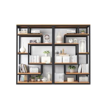 Imagem de Estante de armazenamento prateleira de livros rack de exibição do chão ao teto sala de estar rack de exibição armazenamento sala de estudo estante de parede inteira prateleira decorativa de parede