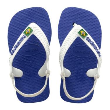 Imagem de Chinelo Havaianas Baby Brasil Logo Bandeirinha Menino, Azul naval, 22