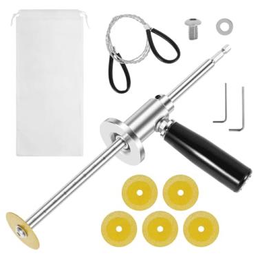 Imagem de MABCIRY Conjunto de cortador de tubo interno com roda e alça de corte de grão de diamante, kit de ferramentas de corte interno de PVC de aço inoxidável com 5 lâminas de 18 cm, profundidade de corte