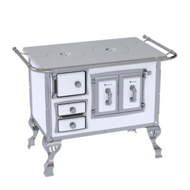 Imagem de Fogão a Lenha N 1 Sec Chapa de Aluminio Branco Sem Tampa Saida Direita