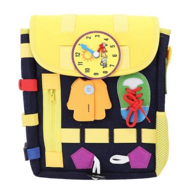 Imagem de Mochila infantil Ainoli com fivelas de feltro, atividade educacional de aprendizagem, mochila sensorial, bolsa de grande capacidade