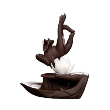 Imagem de Clássico Queimador de incenso doméstico grande Buda mão lótus roxo argila decorativa incenso decoração