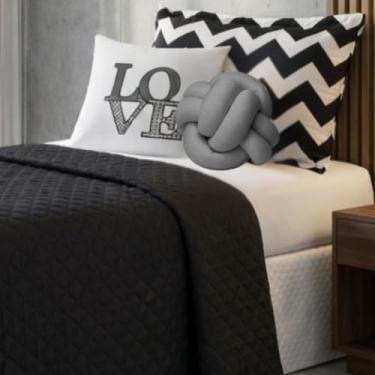 Imagem de Kit Colcha Cobre Leito Solteiro 05 Peças Infantil Com Almofada Decorativa Isabela (Cinza)