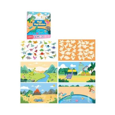 Imagem de Livro De Adesivos Reutilizáveis Para Crianças 4 Cenas Viagem De Avião 