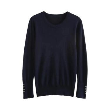 Imagem de Suéter Feminino De Inverno Tricotado Multicolorido, Estilo Casual Com 