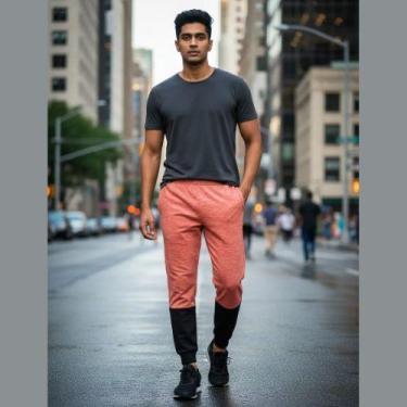 Imagem de Calça Jogger Masculina Recortes - Enfim Active, XGG, Vermelho