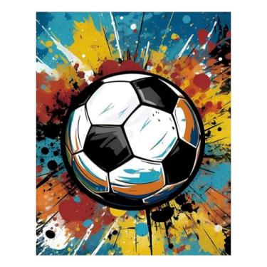 Imagem de Reivworl Kit de pintura de futebol por números para adultos iniciantes, 40,6 cm L x 20 C tinta de futebol por número para adultos, kits de pintura acrílica com tela para presentes e decoração de