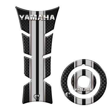 Imagem de Kit Protetor De Tanque E Bocal Moto Yamaha Prata Prata