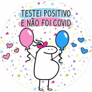 Imagem de Painel de Lona Redondo Bento Flork Testei Positivo - Fabrika de Festa,