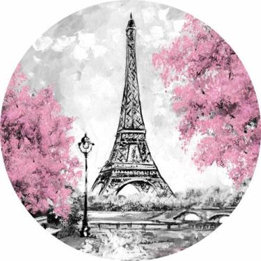 Imagem de Painel de Lona Redondo Paris Torre Eiffel Pintura - Fabrika De festa, 