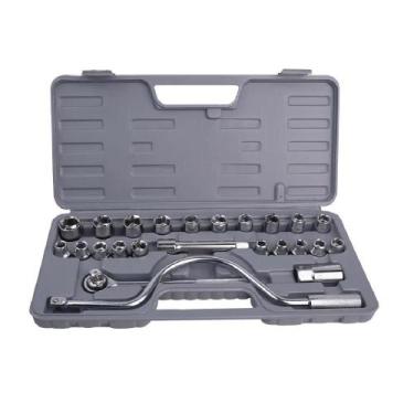 Imagem de Jogo chaves soquete 25 peças catraca 1/2 kit ferramentas completo male