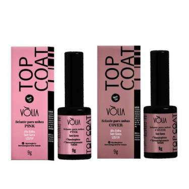 Imagem de Kit Volia Top Coat Pink 9G + Top Coat Cover 9G - Vòlia Cosméticos