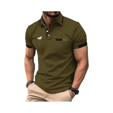 Imagem de Camisa Polo Masculina Slim Fit De Verão Com Manga Curta, Estilo Casual