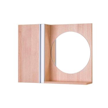 Imagem de Armário Banheiro com Espelho Redondo Carvalho Barra Vertical