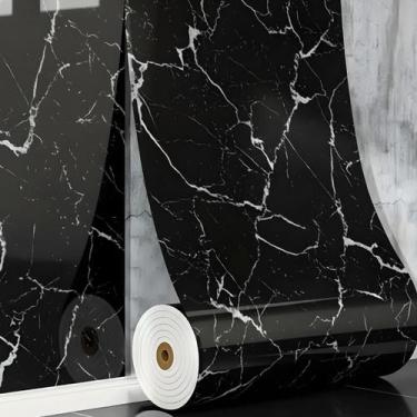 Imagem de Placas Adesivas Mármore Lavável Painel Autocolante 3D - Colaí, Preto, 