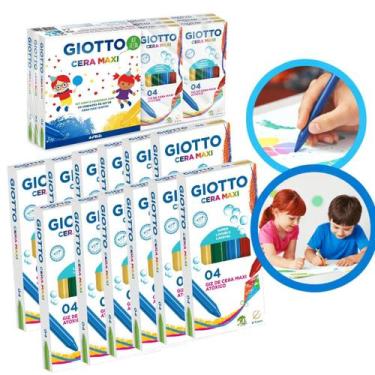 Imagem de Kit Festa Lembrancinha Giz De Cera 12 Caixas Com 4 Cores Cada Vermelho