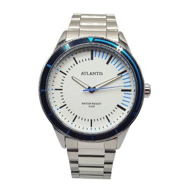 Imagem de Relógio De Pulso Atlantis Prateado Masculino Resistente Água