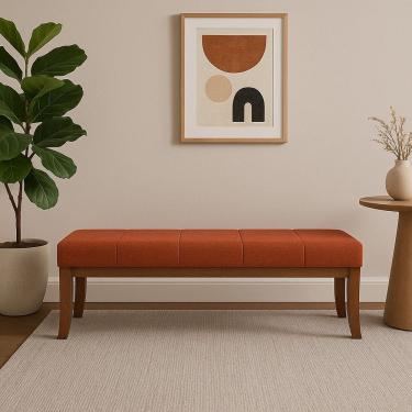 Imagem de Puff para Quarto 160cm Pés Imbuia Lúcia Terracota