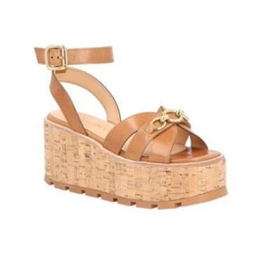 Imagem de Sandalia  Flatform  Tratorada Cortiça Caramelo-Feminino