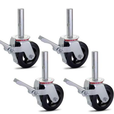 Imagem de 4 Peças Rodizio Para Andaime Roda De Ferro E Borracha 900 Kg - Colson