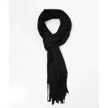 Imagem de Cachecol Feminino Liso Franja Marisa Preto-56133, UN, Preto