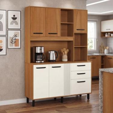 Imagem de Armário com Balcão Completo Cozinha Luna 6 Portas 2 Gavetas - CASAMIA,