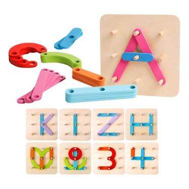 Imagem de Brinquedo Educativo Brinca e Cria Letras Números Formas Coordenação Ma