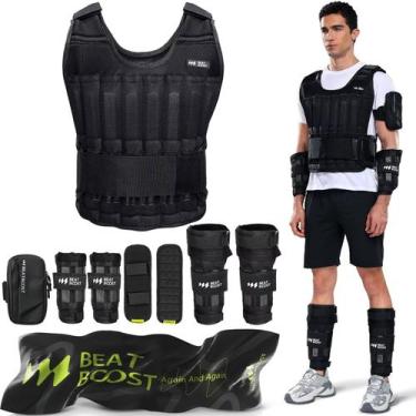 Imagem de Colete com Peso BeatBoost 13,5 kg Ajustável com Pesos para Punho e Tor