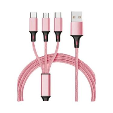 Imagem de Cabo USB 3 Em 1 De Carregamento Rápido, Micro USB Tipo C, Cabo Carrega