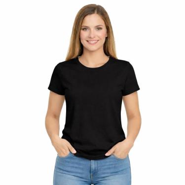 Imagem de Camiseta Feminina Algodão Básica Casual Confortável Dia a Dia-Feminino
