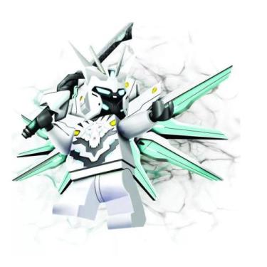 Imagem de Boneco Montar Mega Robots Brinquedo 14 Peças - GGB, Branco