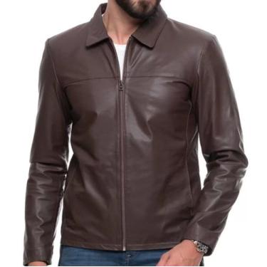 Imagem de Jaqueta de couro masculina tradicional 125 marrom - JAVALI, P