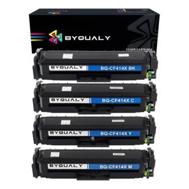 Imagem de Kit 4 Cartucho Toner Compatível 414x M454dn M479fdw Com Chip - Byqualy