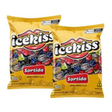 Imagem de Bala Dura Icekiss Sortida 500g - 2 Pacotes