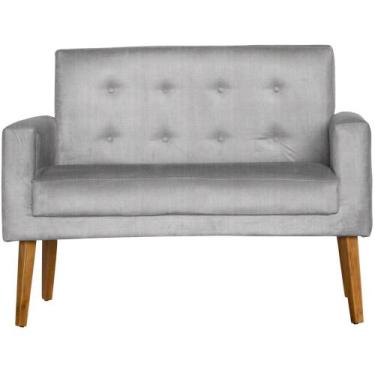 Imagem de Namoradeira Dubai Decorativa Suede Pés Palito, LINHO CLARO