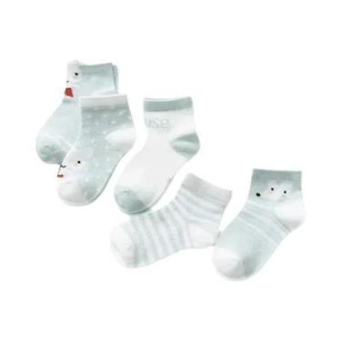 Imagem de Meias Infantis Para Bebês, 5 Pares, Malha De Algodão, Recém-nascidos, 