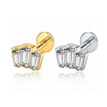 Imagem de Piercing Labret Baguette Shine - Titânio G23 Ouro PVD Cor:DouradoTaman