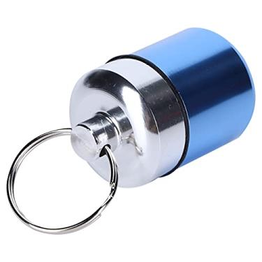 Imagem de Estojo de pílulas, mini caixa de medicamentos à prova d'água, liga de alumínio leve para sauna para piscina (azul claro)