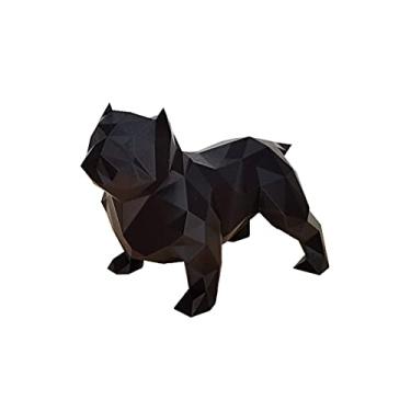Imagem de Cachorro American Bully Decorativo - Estatueta 10cm Altura - Toque 3d Cor: Preto