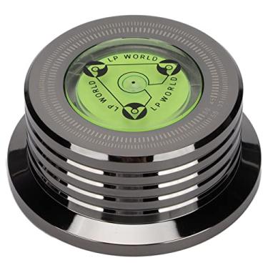 Imagem de Estabilizador de discos, estabilizador de peso de disco de alumínio com nivelamento de bolhas para toca-discos LP 50Hz, estabilizador de disco para toca-discos de toca-discos para leitor de CD Player