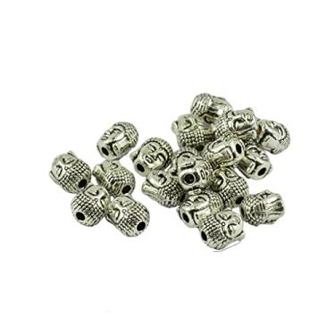 Imagem de LoveinDIY 20 pçs contas de prata tibetana espaçador contas 3D cabeça de buda joia DIY Making