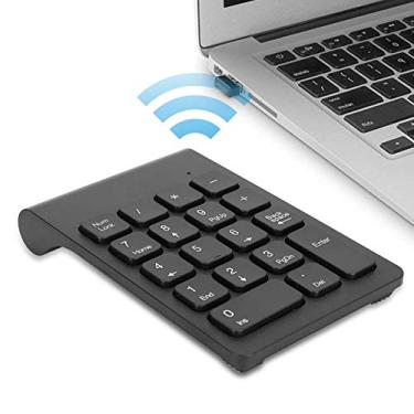 Imagem de Teclado numérico sem fio, Mini teclado numérico numérico 2,4G USB ergonômico com capacidade de bateria de 150 mAh para laptop notebook computador desktop (preto)