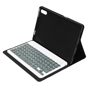 Imagem de Teclado sem fio Bluetooth, 11,5 polegadas USB Mini teclado portátil ultrafino silencioso com capa de couro, para telefone inteligente, tablet, laptop, desktop(Preto)
