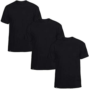 Imagem de Kit com 3 Camisetas Básicas Masculinas Slim Tee T-Shirt - Preto - Preto - Preto - M