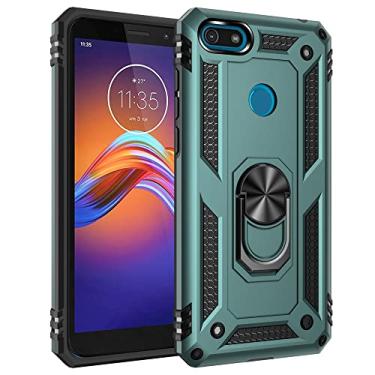 Imagem de Caso de capa de telefone de proteção Para Motorola Moto E6 Play Case Celular com caixa de suporte magnético, proteção à prova de choque pesada para Motorola Moto E6 Play (Color : Green)