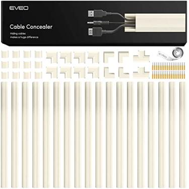 Imagem de 777 cm bege cabo, cobertura de cabo corretivo para parede - capas de fio para pintar para cabos - hidros de fio para tv na parede - kit de gerenciamento de cabos incluindo conectores e tiras adesivas - cabo Raceway - bege