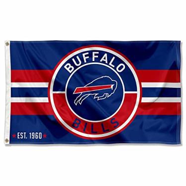 Imagem de WinCraft Bandeira Buffalo Bills logotipo círculo botão patch bandeira grande 3x5