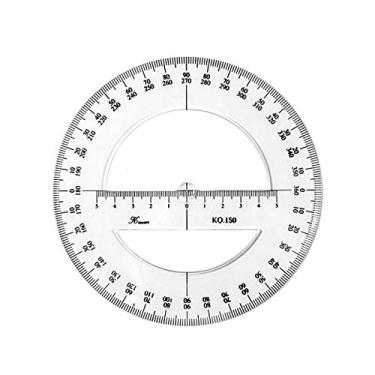 Transferidor 360 Grau Cristal Acrimet - Pacote com 10 Unidades